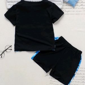 Toddler boy color block camo print tee